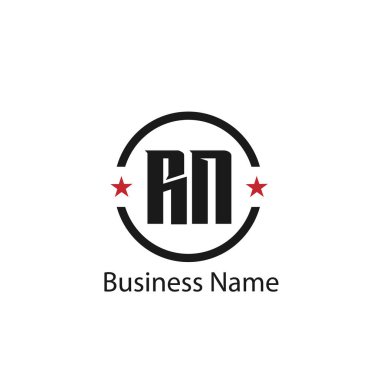 İlk harf Rn Logo tasarım şablonu
