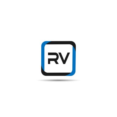 İlk harf Rv Logo tasarım şablonu
