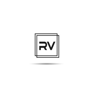 İlk harf Rv Logo tasarım şablonu