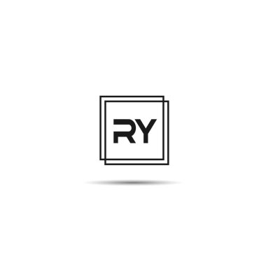 İlk harf Ry Logo tasarım şablonu
