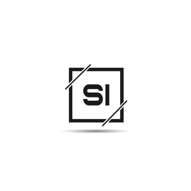 İlk harf Si Logo tasarım şablonu