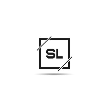 İlk harf Sl Logo tasarım şablonu