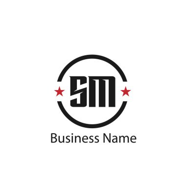 İlk harf Sm Logo tasarım şablonu