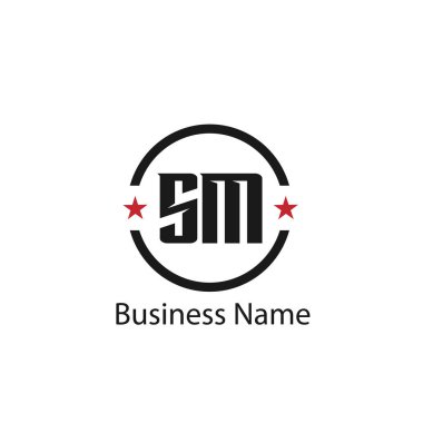 Initial Letter SM Logo Template Design clipart