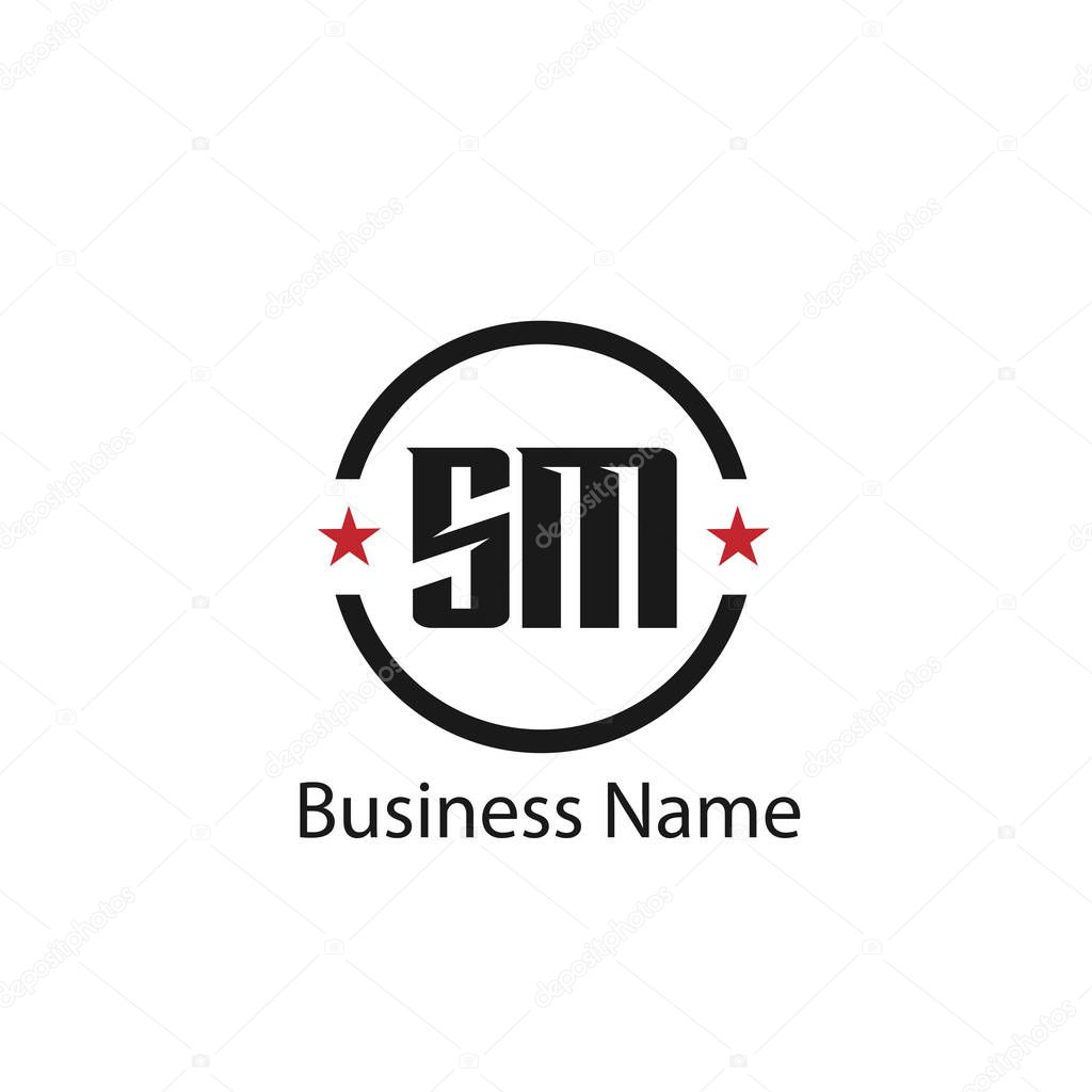 Initial Letter SM Logo Template Design