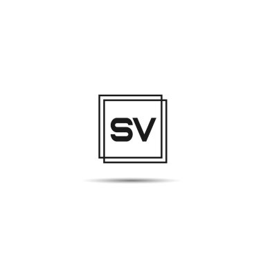 İlk harf Sv Logo tasarım şablonu