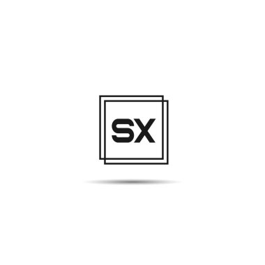 İlk harf Sx Logo tasarım şablonu