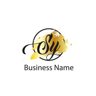 İlk harf Sy Logo tasarım şablonu