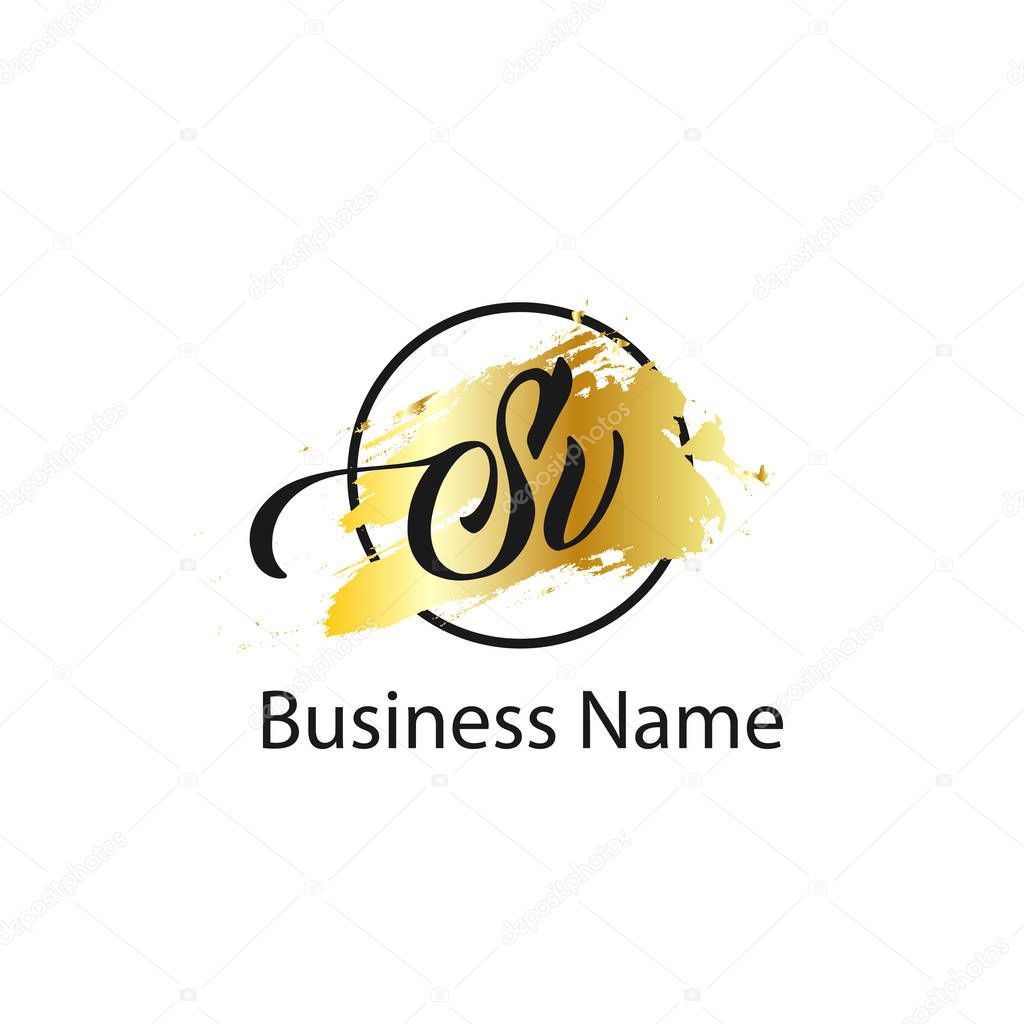 Initial Letter SV Logo Template Design