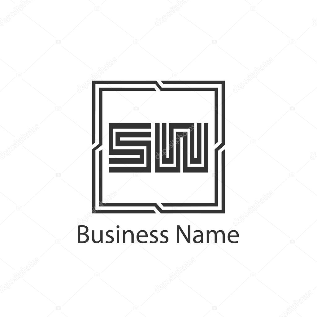 Initial Letter SW Logo Template Design