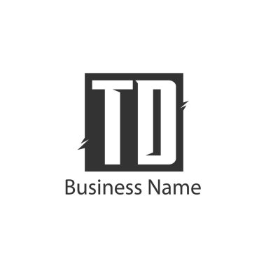 İlk harf Td Logo tasarım şablonu