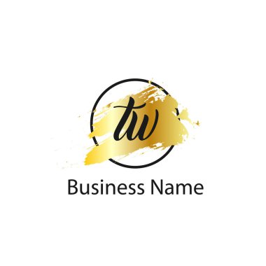 İlk harf Tw Logo tasarım şablonu