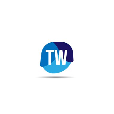 İlk harf Tw Logo tasarım şablonu