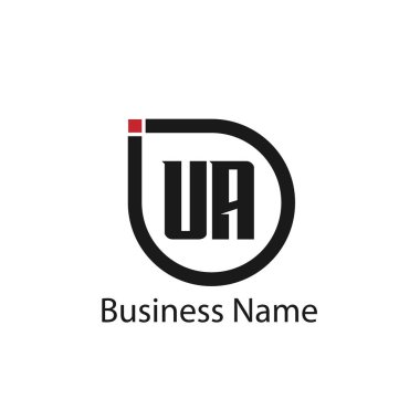 İlk harf Ua Logo tasarım şablonu