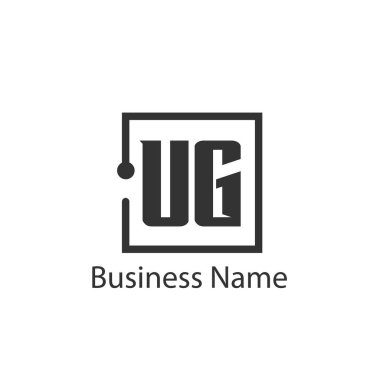 İlk harf Ug Logo tasarım şablonu