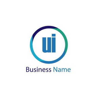 İlk harf UI Logo tasarım şablonu