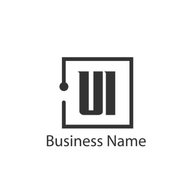 İlk harf UI Logo tasarım şablonu