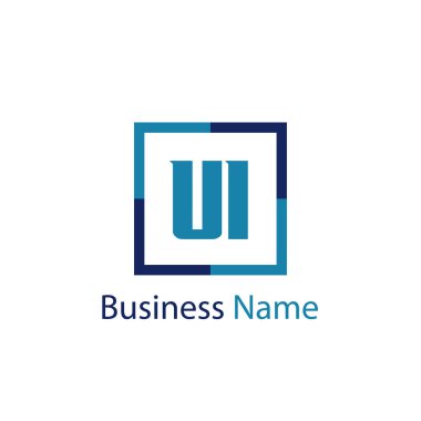 İlk harf UI Logo tasarım şablonu