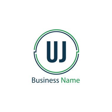 İlk harf Uj Logo tasarım şablonu