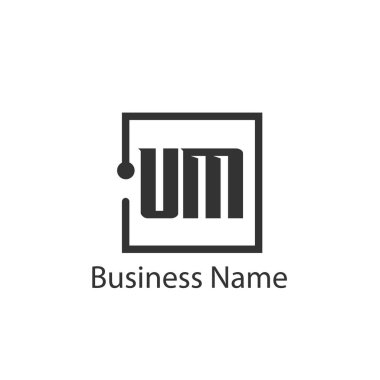 Mektup Um Logo şablonu tasarım ilk