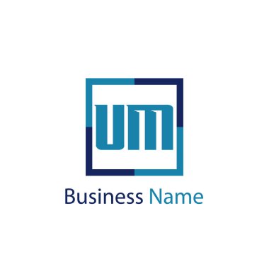 Mektup Um Logo şablonu tasarım ilk