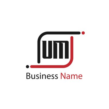 Mektup Um Logo şablonu tasarım ilk