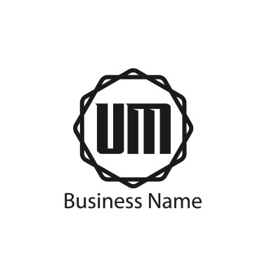 Mektup Um Logo şablonu tasarım ilk