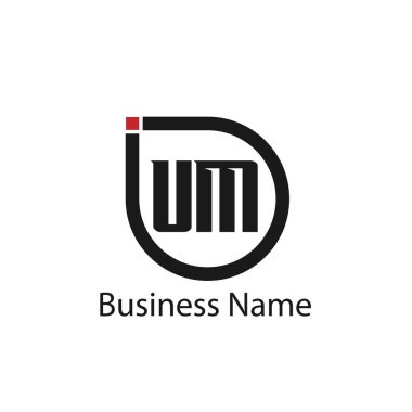 Mektup Um Logo şablonu tasarım ilk