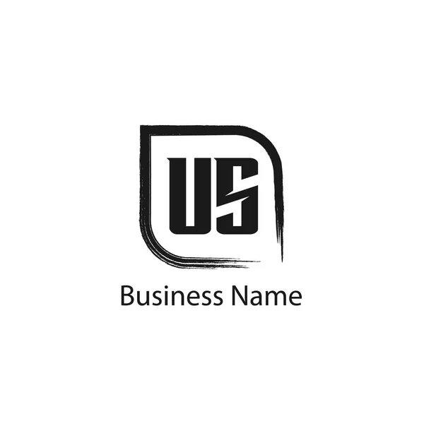 Lettera Iniziale Usa Logo Template Design — Vettoriale Stock