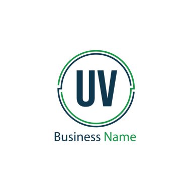İlk harf Uv Logo tasarım şablonu