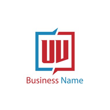 İlk harf Uv Logo tasarım şablonu