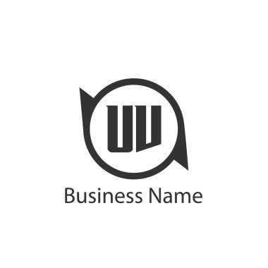 İlk harf Uv Logo tasarım şablonu