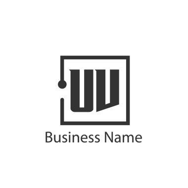 İlk harf Uv Logo tasarım şablonu