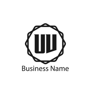 İlk harf Uv Logo tasarım şablonu