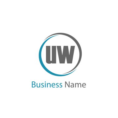İlk harf Uw Logo tasarım şablonu