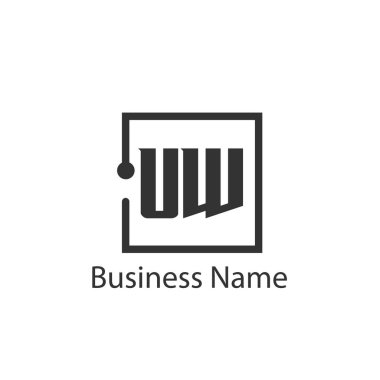 İlk harf Uw Logo tasarım şablonu