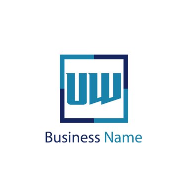 İlk harf Uw Logo tasarım şablonu