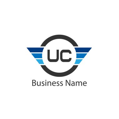 İlk harf Uc Logo tasarım şablonu