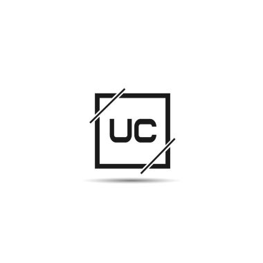 İlk harf Uc Logo tasarım şablonu