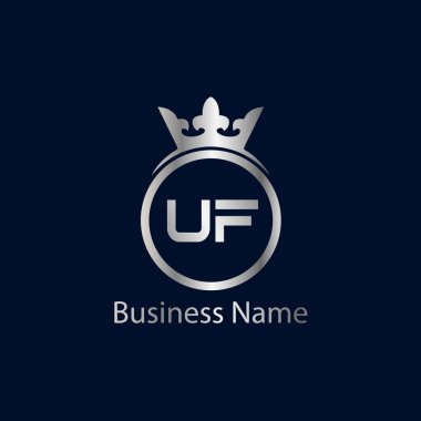 İlk harf Uf Logo tasarım şablonu