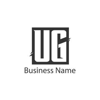 İlk harf Ug Logo tasarım şablonu