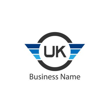 İlk harf Uk Logo tasarım şablonu