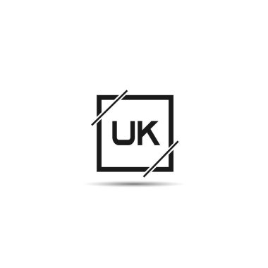 İlk harf Uk Logo tasarım şablonu