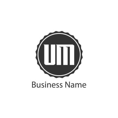 Mektup Um Logo şablonu tasarım ilk