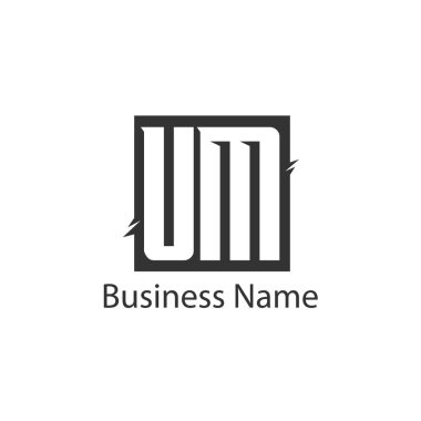 Mektup Um Logo şablonu tasarım ilk