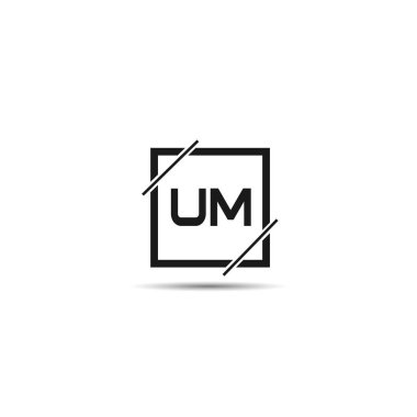 Mektup Um Logo şablonu tasarım ilk