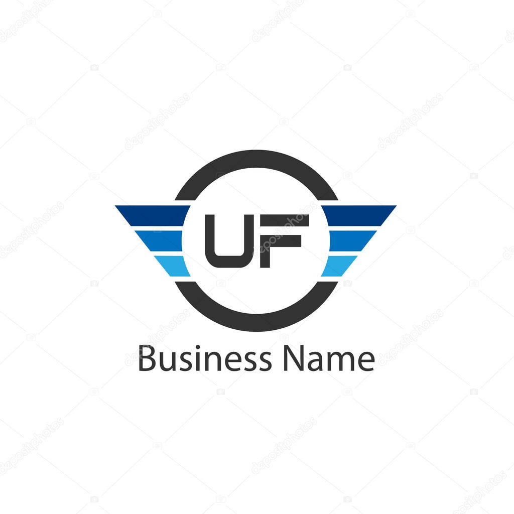 Initial Letter UF Logo Template Design