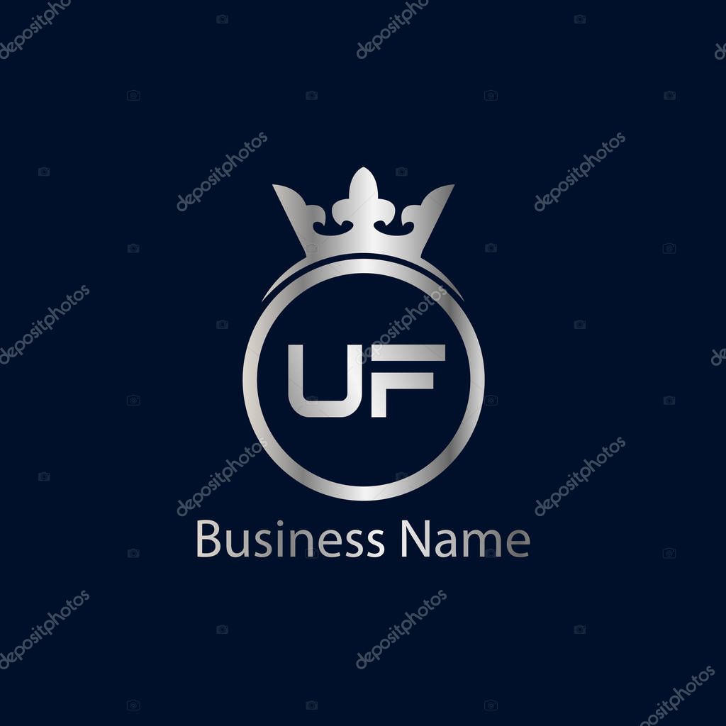 Initial Letter UF Logo Template Design