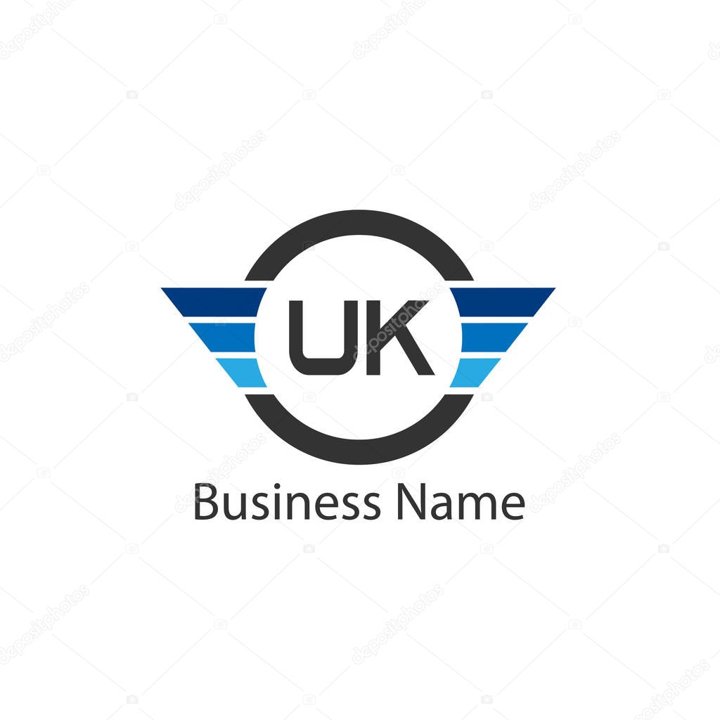 Initial Letter UK Logo Template Design