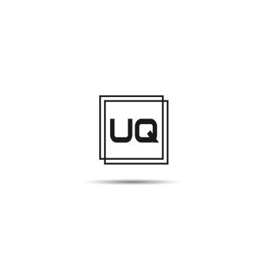 İlk harf Uq Logo tasarım şablonu